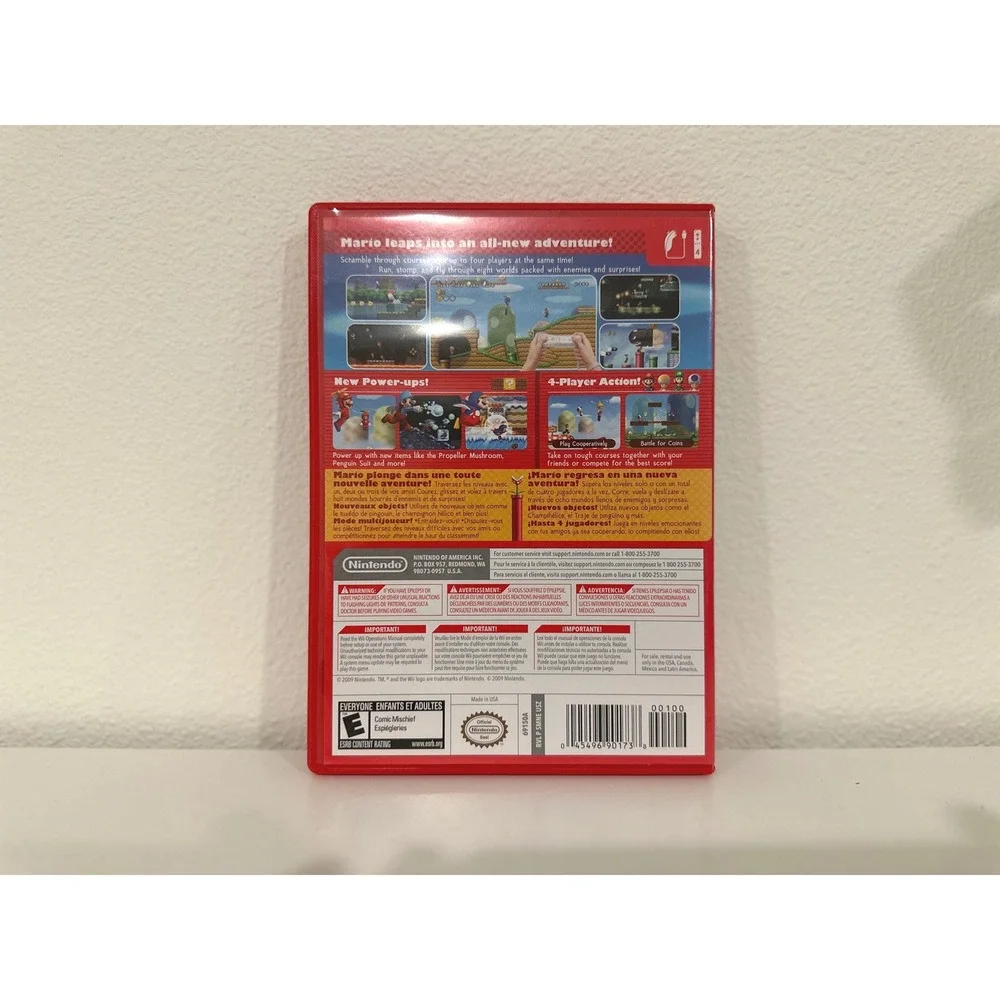New Super Mario Bros Wii Nintendo Wii Complete CIB Red Case w/ Manual Tested